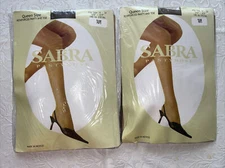 Sabra Panty Hose White Queen Size 1x-2x Reinforced Panty & Toe  Socks  2 Pack