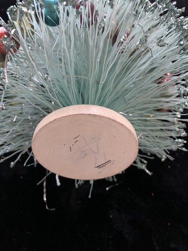 Vintage Mid Century Bottle Brush Aqua Turquoise Christmas Tree Mercury Garland - Picture 3 of 4