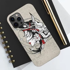 Geisha And Devil Head Anime Aesthetic Japanese Art Phone Cover Case
