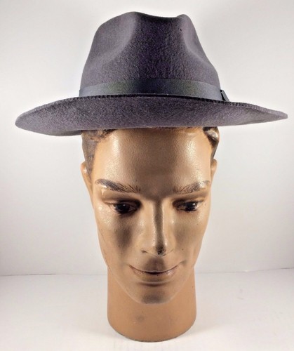 Chicago Style Gangster 1950's Look Gray Fedora Wool Hat by Brixton Mfg Co. - Picture 3 of 7