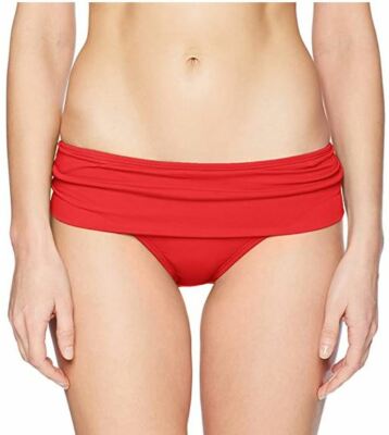 La Blanca Island Goddess Shirred Band Hipster Bikini Swim Bottom