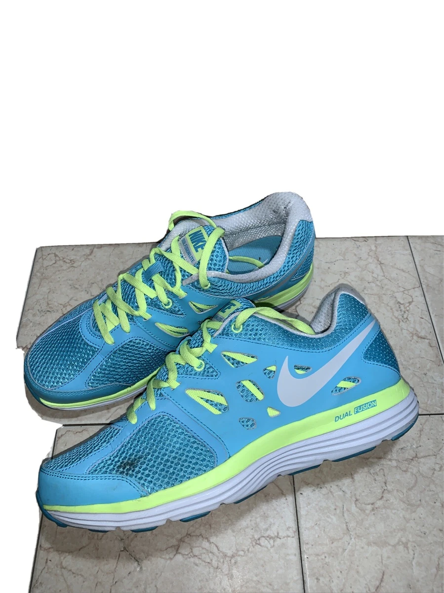 Capilares Hervir Contribuyente Women&#039;s Nike Dual Fusion Lite Platinum Turquoise Neon Running  599560-403 Sz 9.5 | eBay