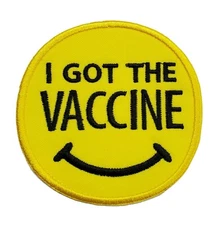 I Got the Vaccine Emoji Embroidered Iron On Patch 3" 2020 vaccination vacine