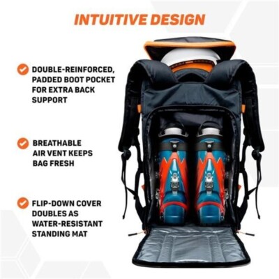 Sukoa Ski Boot Bag Backpack 50L and Premium Padded Ski Bag