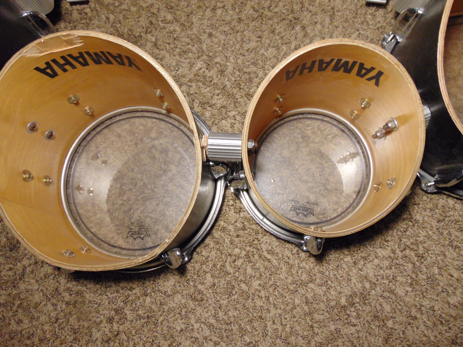 YAMAHA TENOR MARCHING QUADS DRUMS 13" 12" 10" 8" BLACK eBay