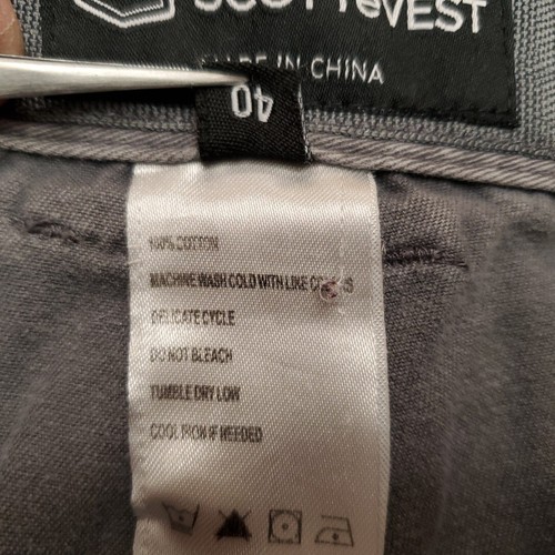 Scottevest Shorts Mens 40 Gray Chino Flat Front TEC Travel Hidden Pockets Casual - Picture 8 of 13