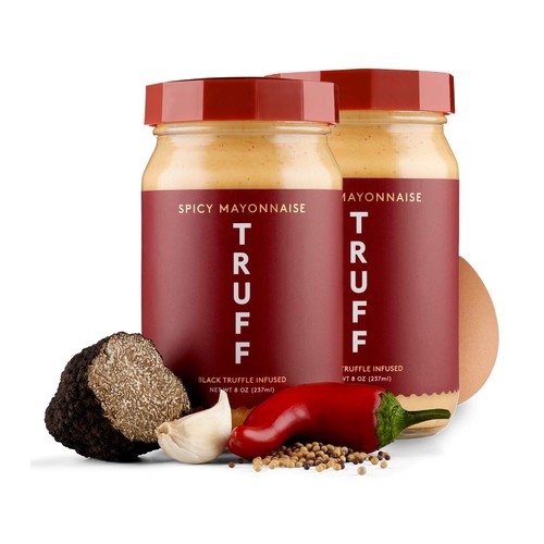 2 frascos de 8 OZ Truff Spicy Mayonesa negra con infusión de trufa nuevos sellados - Imagen 2 de 10