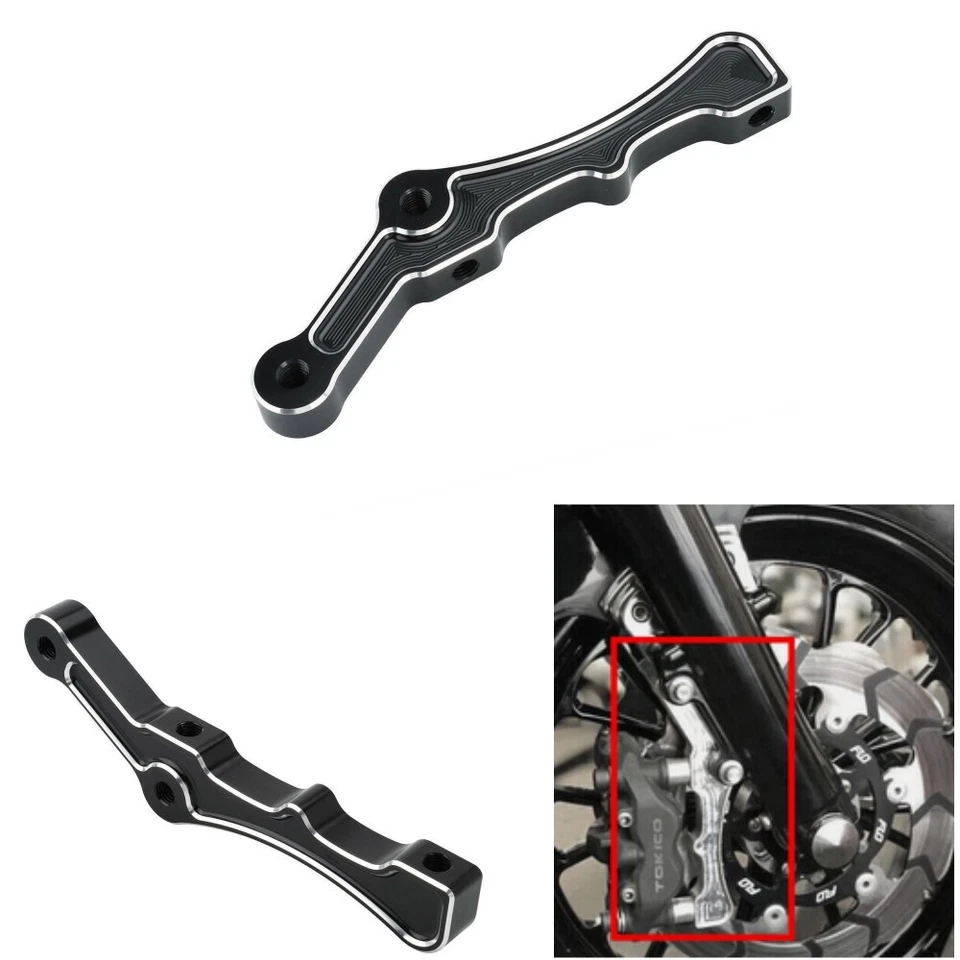 Soporte de pinza de freno radial montaje de pinza de freno de disco delantero para Harley Touring Foto 2 de 4