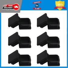1 1/4 inch Square Tube End Cap Plugs Black Plastic Tubing Insert 12 Pack