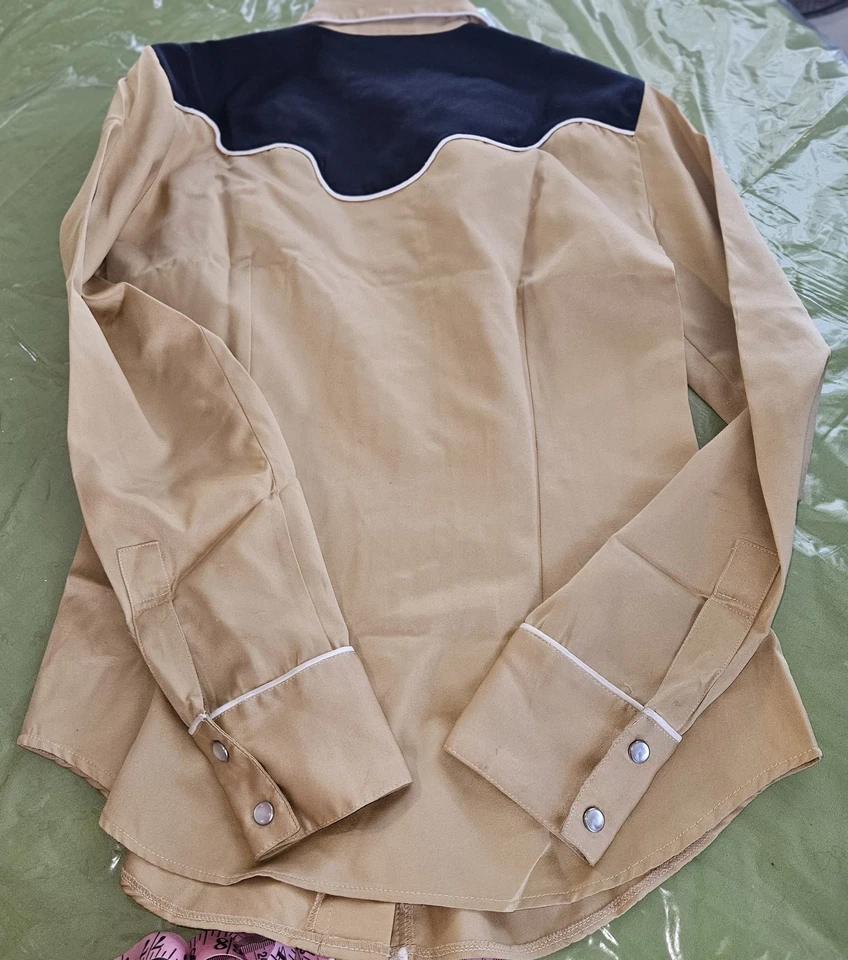 Camisa Western Vintage Sweet Baby Jane Niñas Perla Botones a Presión Corbata Antigua S XS Foto 4 de 4