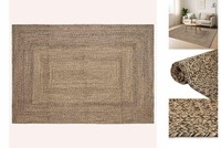 Teppich Geflecht Natur Und Schwarz 240X340 Cm Jute
