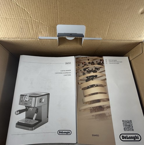 DE'LONGHI - CLASSIC EXPRESSO MACHINE - EDELSTAHL - EM450M - NEU Open Box! - Bild 6 von 8
