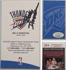 Billy Donovan Signed Autograph Oklahoma City Thunder Business Card JSA - FREE SH
