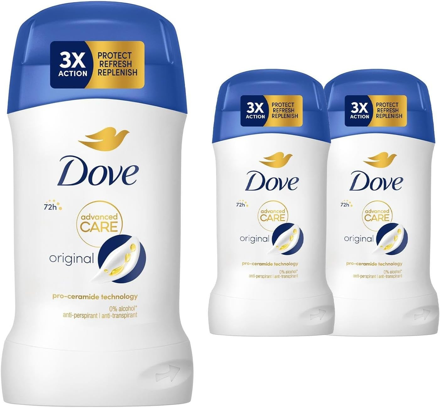 Dove Women's White 'Antiperspirant' Deo Stick W/ 72H Sweat Protection 50Ml, 3Pack In - Image 14