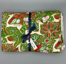 43” REMNANT ~ Free Spirit Green Reindeer FABRIC Red Dena Designs- 3 Yards