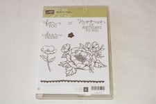 BIRTHDAY BLOOMS - Flowers STAMPIN' UP RUBBER STAMP SET 140658