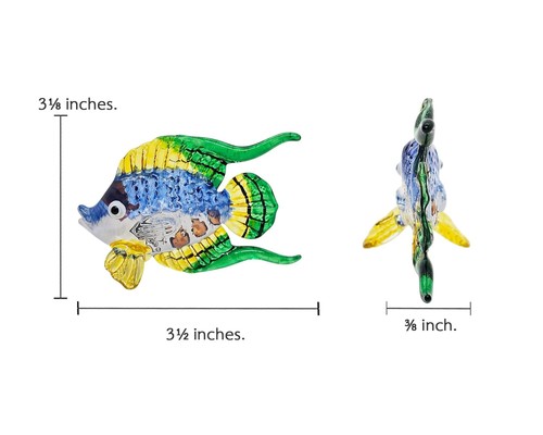 3½"L Angelfish Blown Glass Angel Fish Figurine Animals Miniature Sealife Crystal - Picture 2 of 8
