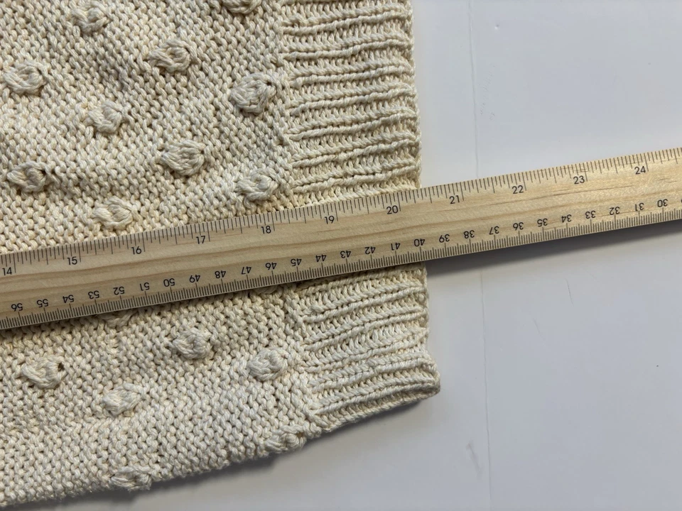 Top manga abullonada tejido bobble algodón seda caballo loco vintage años 90 M Cottagecore Foto 4 de 4