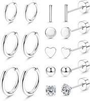 Ohrringe Gold Set 8 Paar Chirurgenstahl Creolen Ohrstecker Hypoallergen Damen