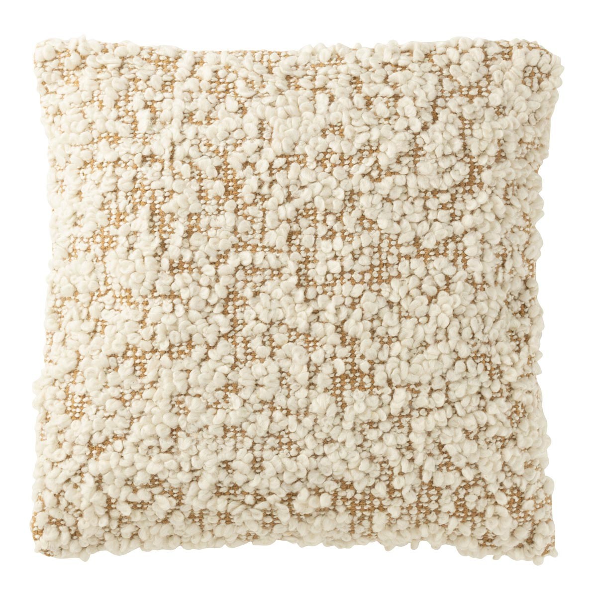 Coussin bouclette Elvia 45x45cm bicolore aux finitions haut de gamme