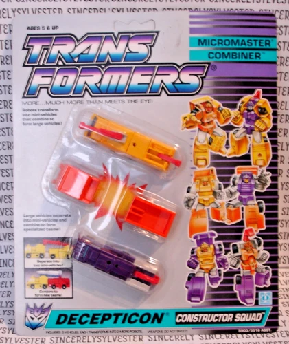 1989 Transformers Micromaster Combiner Constructor Squad Sealed Mint On Card MOC