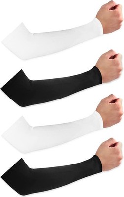 2er-Set Armstulpen Unisex UV-Schutz 50+ | atmungsaktiv | Schwarz/Weiß