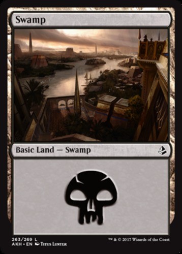 Swamp (263) Amonkhet Lightly Played, English