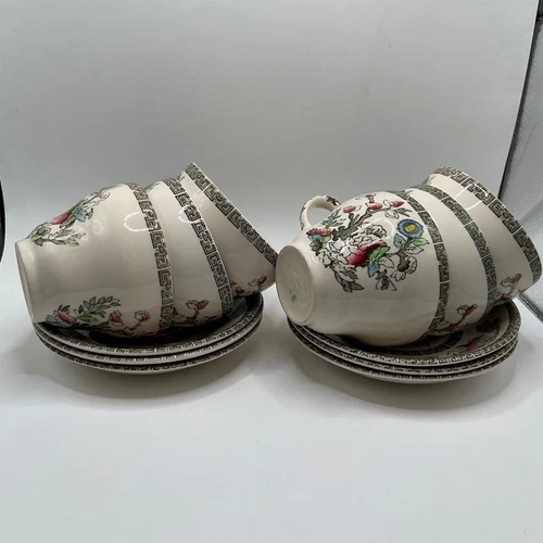 JOHNSON BROS INDIAN TREE 6 X TEA CUPS + SAUCERS - Picture 1 of 1