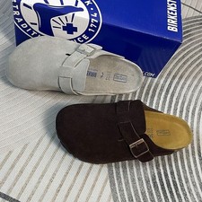 2026 Unisex Boston Suede-Leather Clog Women's Men's Shoes Casual Shoes Girl UK