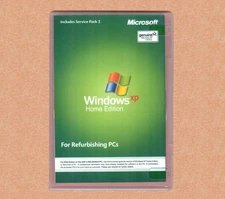 NEW Windows XP Home Edition SP3 RFB Full Version CD Disc & Product Key on COA