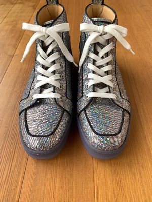 Christian Louboutin Men Shoes Sneaker Louis Gritter Lame Lace