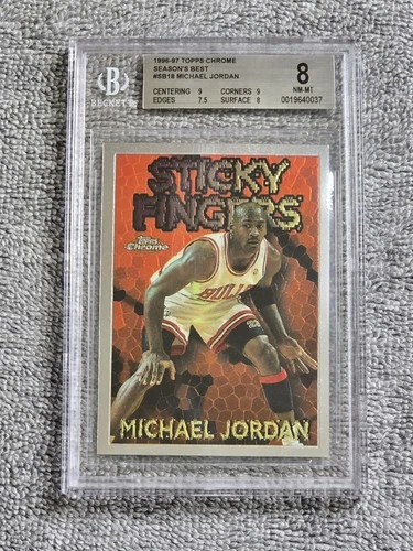 1996-97 Topps Chrome Season's Best Sticky Fingers BGS 8 Michael Jordan Card Rare