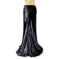 Maxi Falda Y2K Monzón Terciopelo Negro Reino Unido 12/14 (US 10)