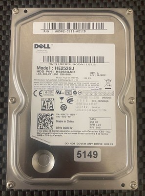 DELL HE253GJ 250GB 7.2KRPM 3G/S SATA 16MB 3.5'' HARD DISK DRIVE | P/N 0GRCT2