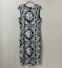 Calvin Klein Black Embroidered Floral Illusion Sheath Dress Women 4 Formal Party