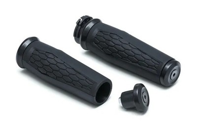 Kuryakyn Hex Aluminum Handlebar Grips Dual Cable Harley Softail Slim 12-15