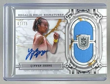Qinwen Zheng 2024 Topps Royalty Collection #RRS-QZG Regalia Patch Auto /75