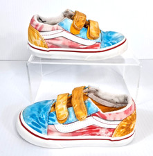 Vans Off The Wall Tie Dye Infant Toddler Trainers UK 7.5 Hook Loop Kids Shoes