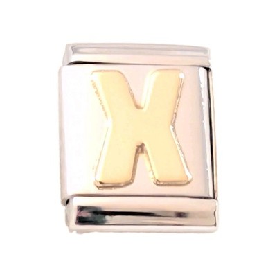 Authentic Nomination BIG 13mm Link Flat Gold Letter X Italian Charm B143