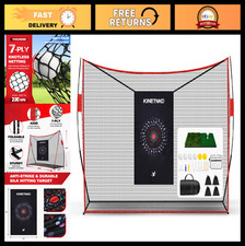 Heavy Duty Golf Practice Net 10x7ft with Foldable Mat, Silk Target, 8 Tees 6 B