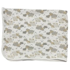 Parent's Choice Baby Blanket Thermal Sheep White Gray Tan Cotton READ