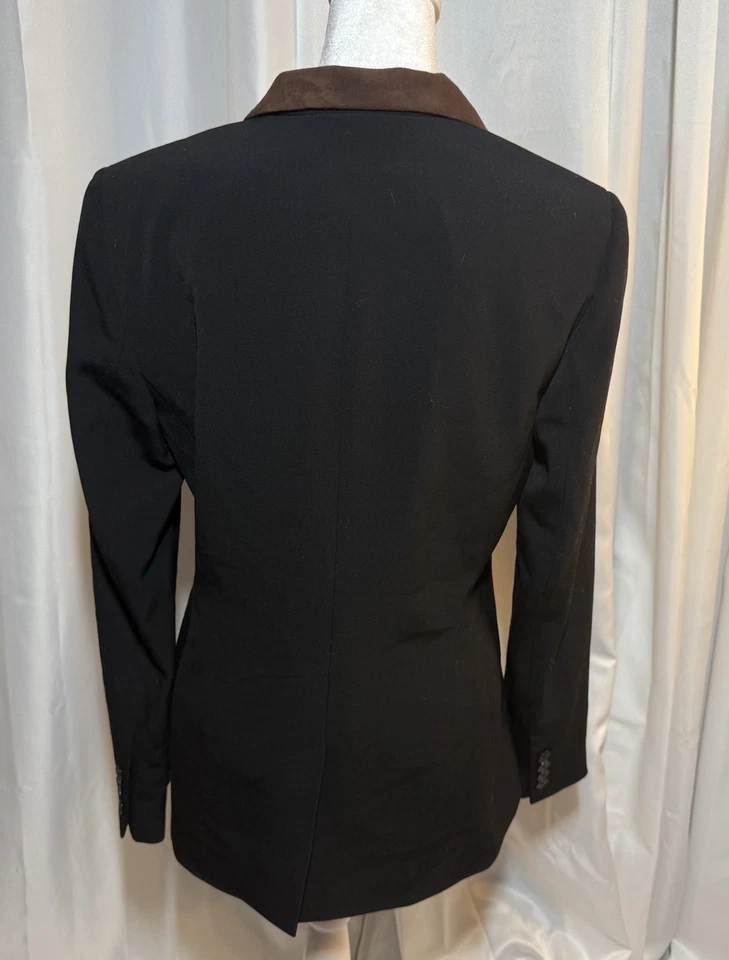 Vintage Ralph Lauren Equestrian Blazer Suede Collar Wool Riding Coat Old Money - Image 3 of 4