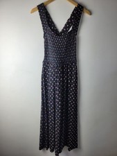 Boden Women Size 10R Black Floral Midi Stretch Dress Cross Strap Casual Summer