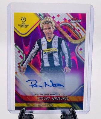 Pavel Nedved 2024-25 Topps Finest UCC Auto Magenta Refractor 58/75