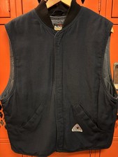 Bulwark FR Flame-Resistant Workwear Men's Insulated Vest Snap Button Large Blue