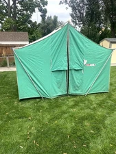 Vintage American Heritage Coleman Diamond Camping Tent Fire Resistant