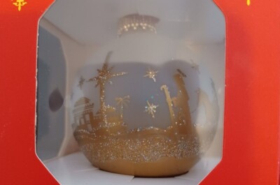 MAREK GEYER HAND MADE GLASS ORNAMENT NATIVITY SCENE MADE IN POLAND