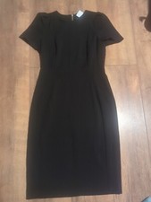 Calvin Klein Women's Short Sleeved Princess Seamed Sheath Dress, Black , 8