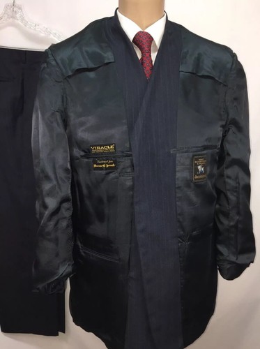 VTG HART SCHAFFNER MARX MENS  3PC 3BTN SUIT SZ 41R 4 POCKET 6BTN VEST 38X32 FLAT - Picture 9 of 11