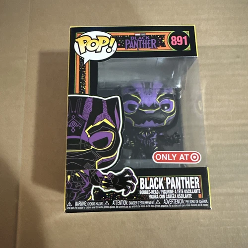 Funko POP! Marvel Black Panther Black Light Target Exclusive #891 W/ Protector